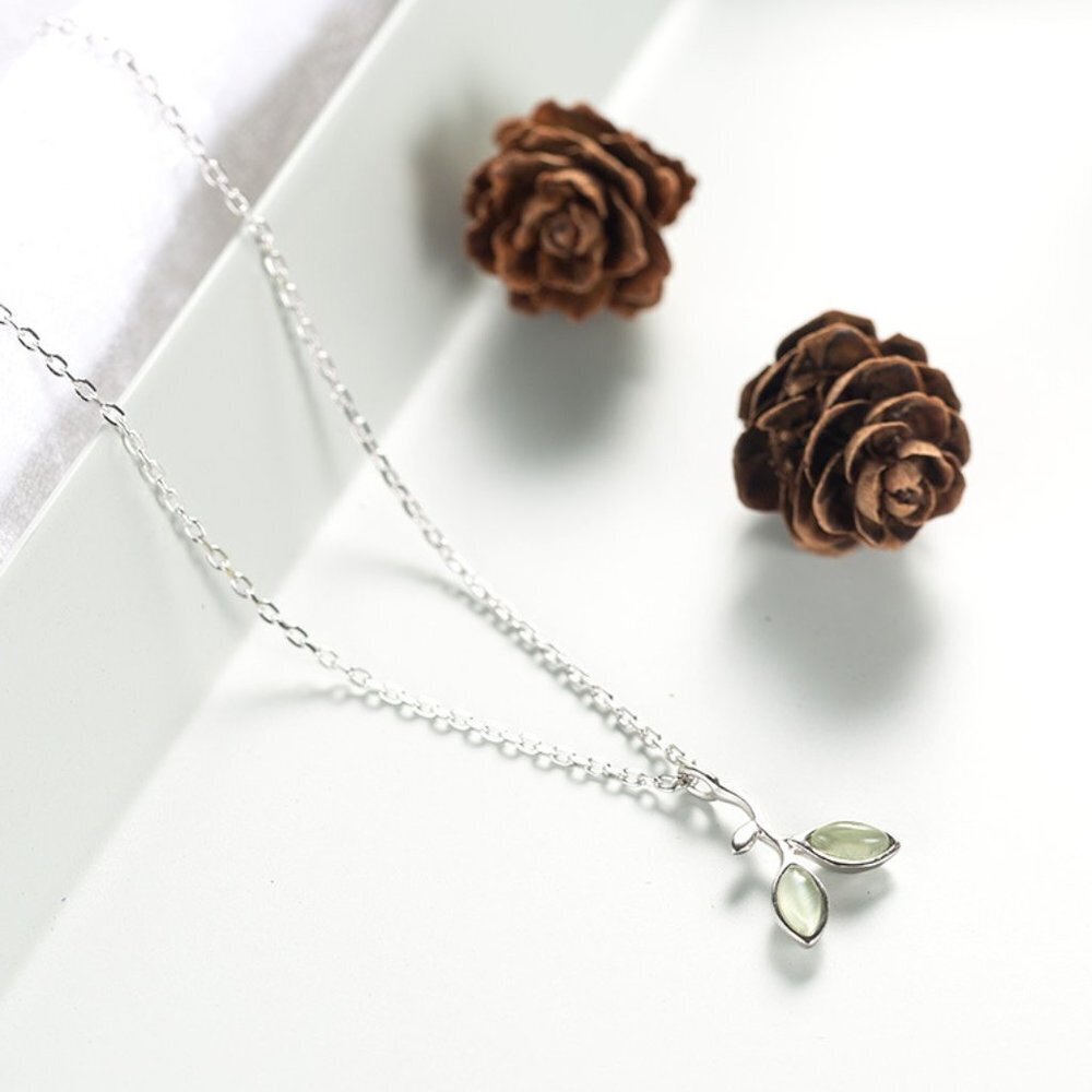 Leaf nature dainty minimalist necklace jewelry fashion 925 sterling silver new